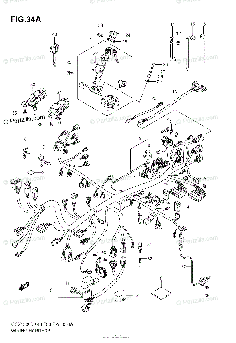 Suzuki Motorcycle 2008 Oem Parts Diagram For Wiring