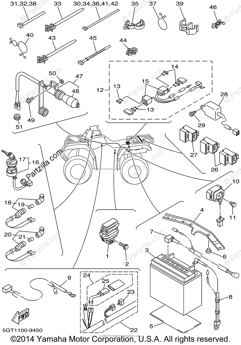 Yamaha Atv 1999 Oem Parts Diagram For Electrical