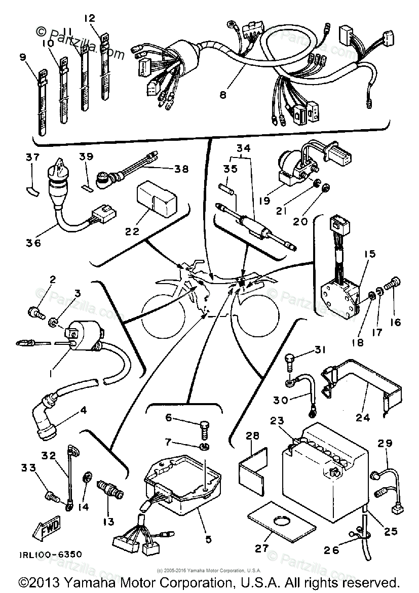 Yamaha Motorcycle 1986 OEM Parts Diagram for Electrical - 1 | Partzilla.com