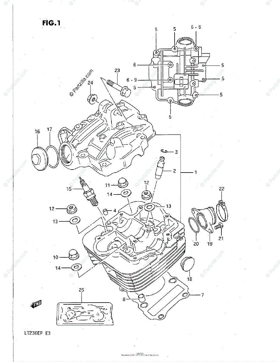 Suzuki Atv 1989 Oem Parts Diagram For Cylinder Head