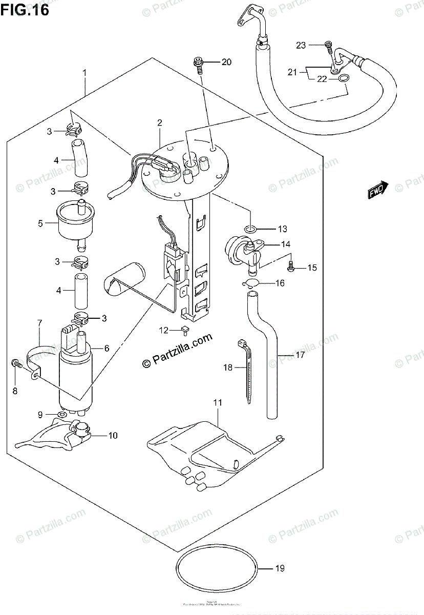 Suzuki Scooters 2004 Oem Parts Diagram For Fuel Pump