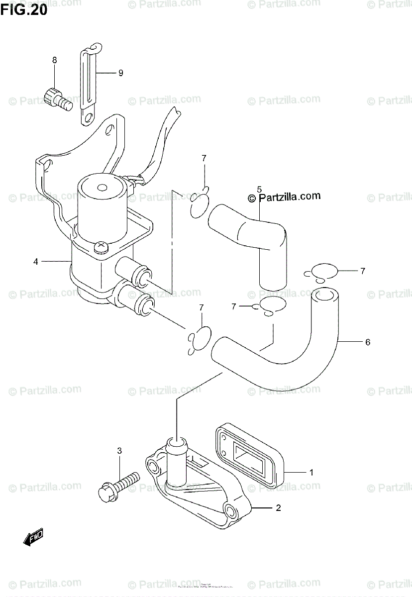 Suzuki Scooters 2003 Oem Parts Diagram For 2nd Air