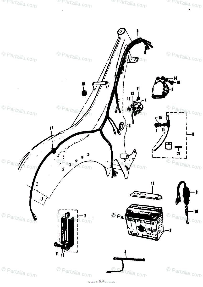 Suzuki Motorcycle 1968 Oem Parts Diagram For Starter