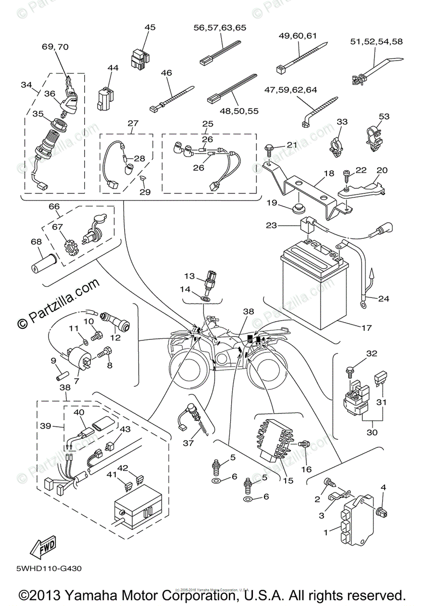 Yamaha Atv 2008 Oem Parts Diagram For