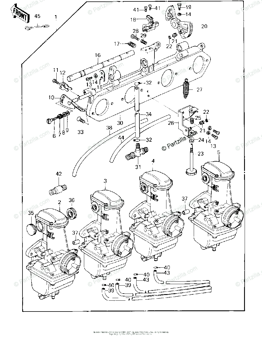 Kawasaki Motorcycle 1978 Oem Parts Diagram For Carburetor