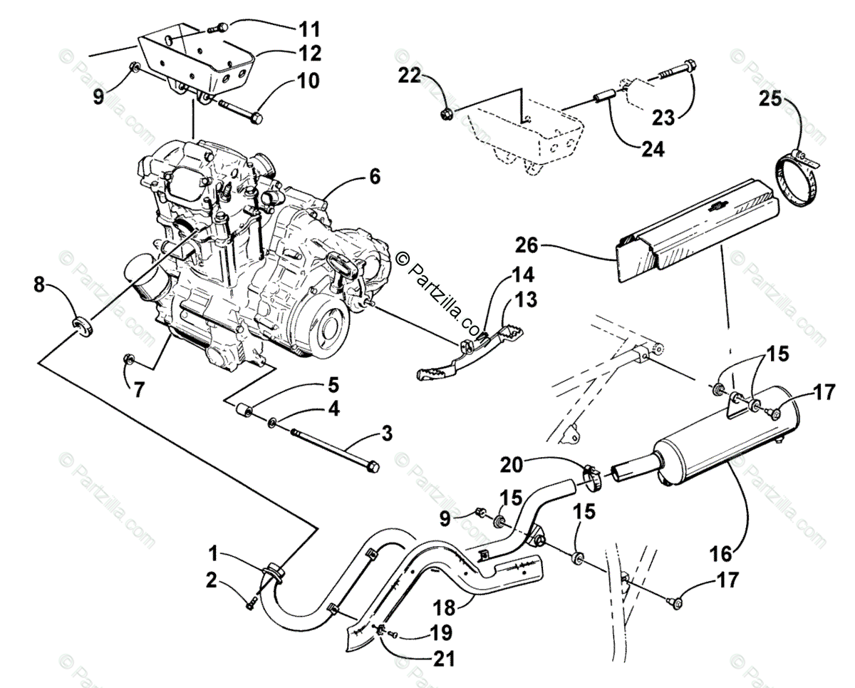 Arctic Cat Atv 1999 Oem Parts Diagram For Engine And