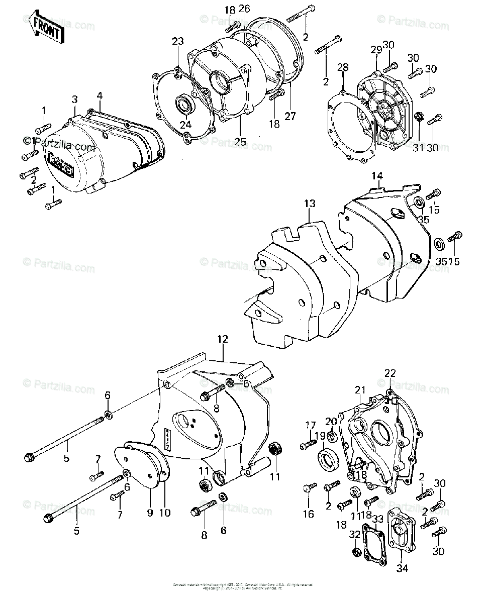 Kawasaki Motorcycle 1978 Oem Parts Diagram For Engine