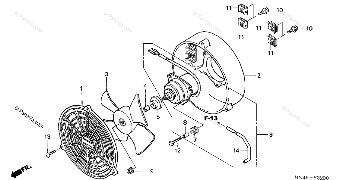 Honda Atv 2006 Oem Parts Diagram For Cooling Fan