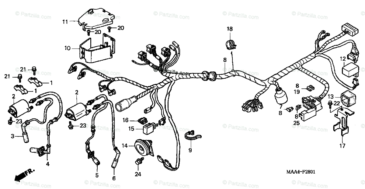 Honda Motorcycle 2004 Oem Parts Diagram For Wire Harness