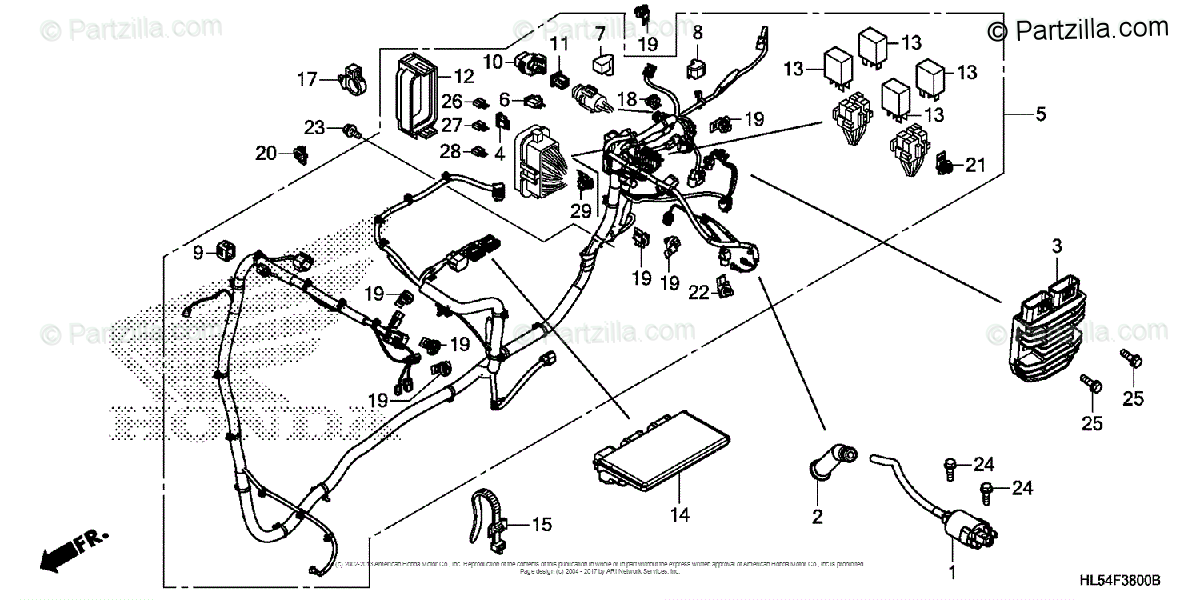 Honda Side By Side 2015 Oem Parts Diagram For Wire Harness