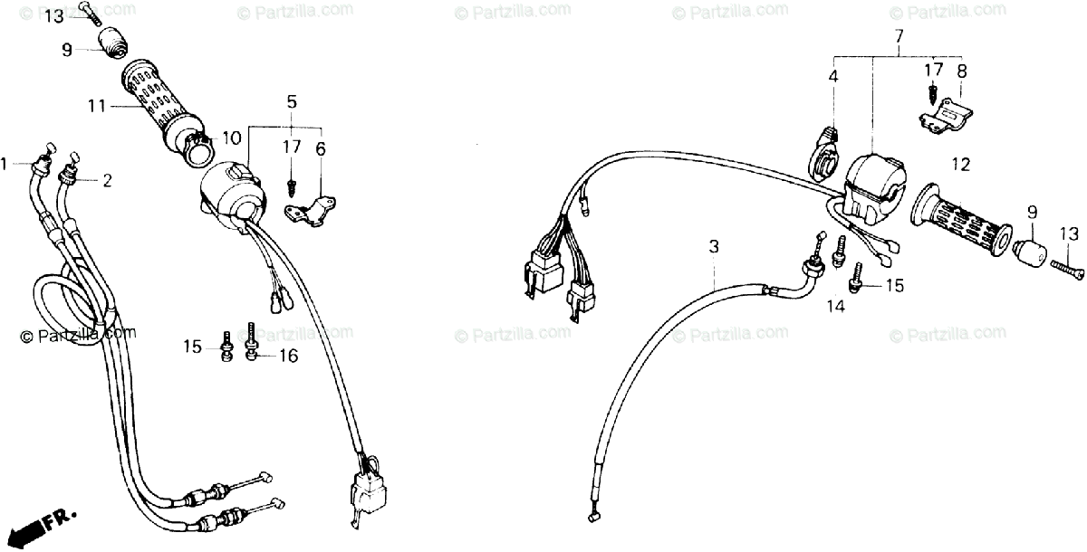 Honda Motorcycle 1987 Oem Parts Diagram For Handle Switch