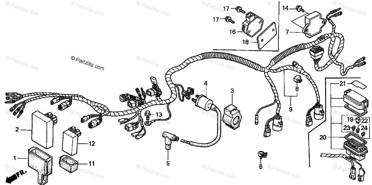 Honda Atv 2000 Oem Parts Diagram For Wire Harness