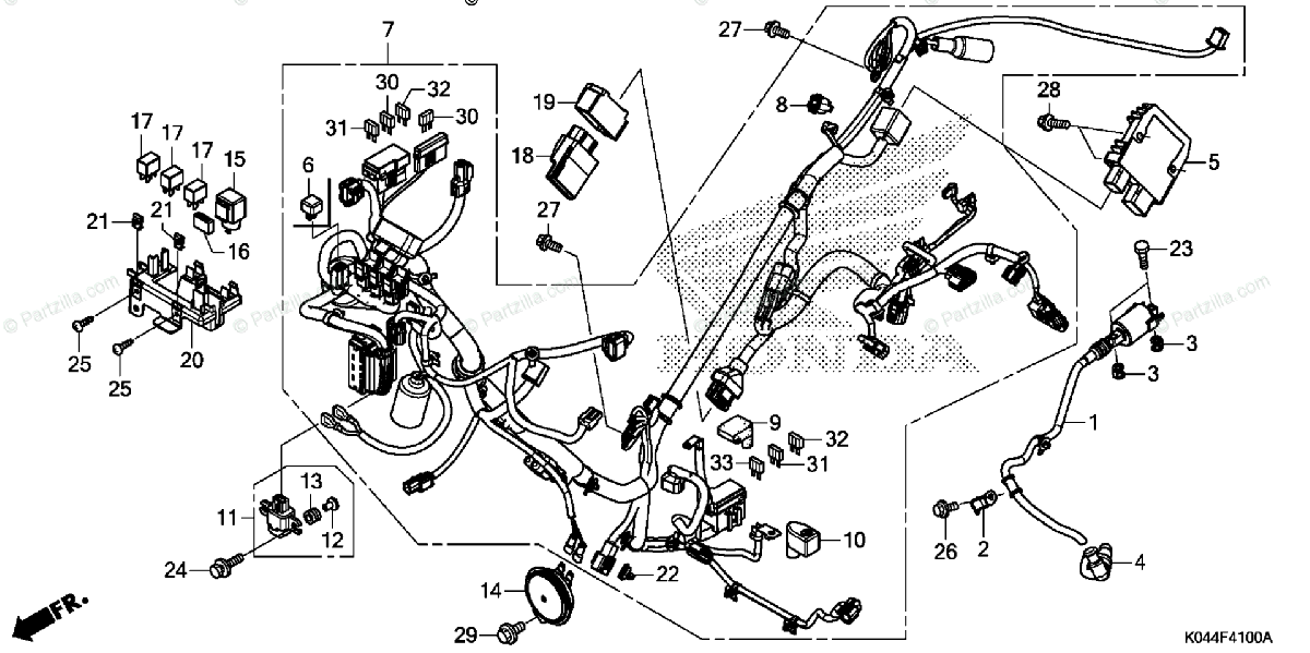 Honda Scooter 2016 Oem Parts Diagram For Wire Harness