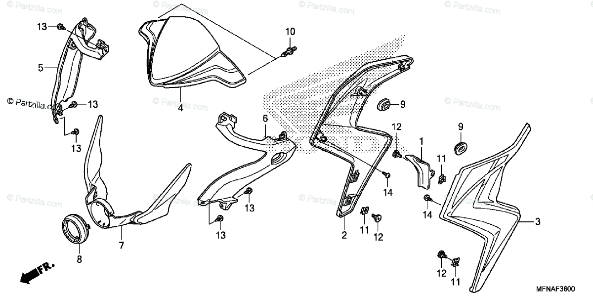 Honda Motorcycle 2015 Oem Parts Diagram For Radiator