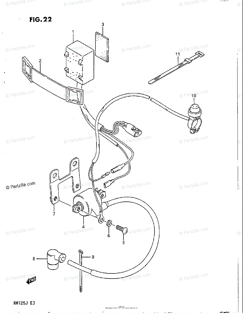 Suzuki Motorcycle 1987 OEM Parts Diagram for CDI Unit ...