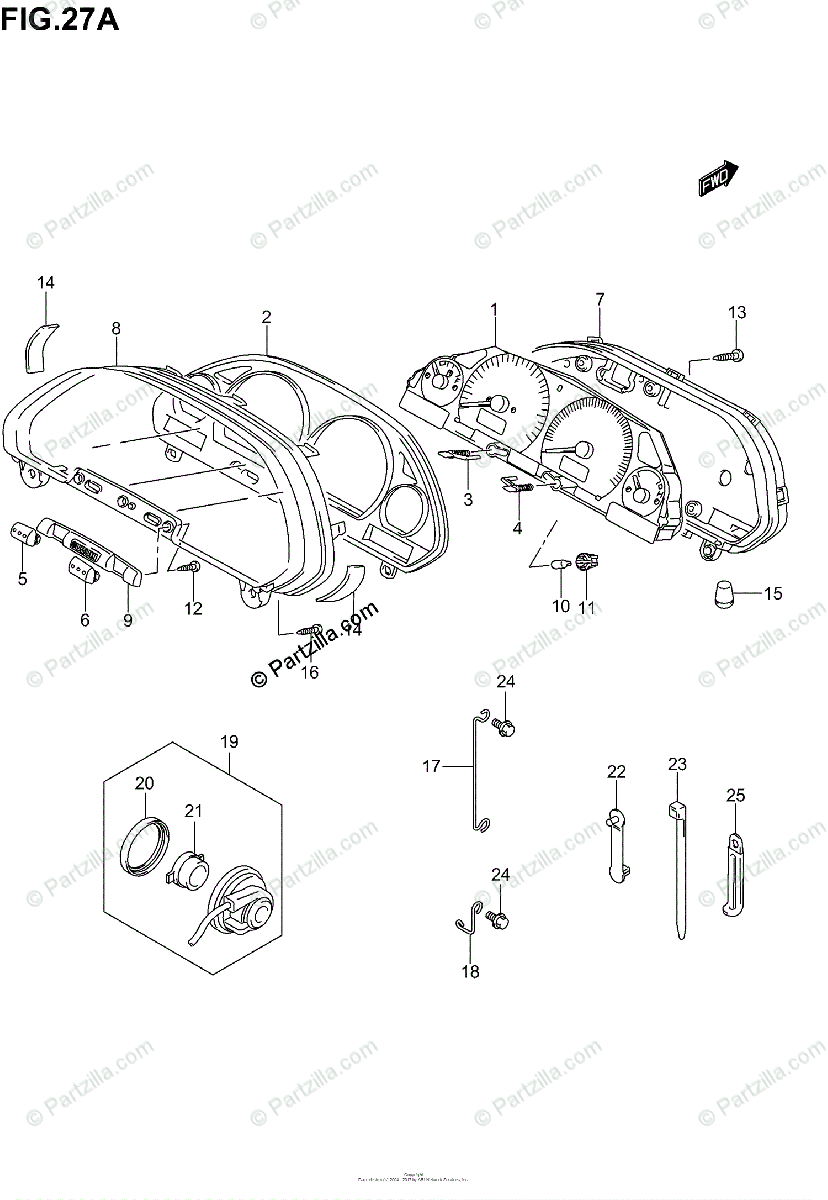 Suzuki Scooters 2003 Oem Parts Diagram For Speedometer