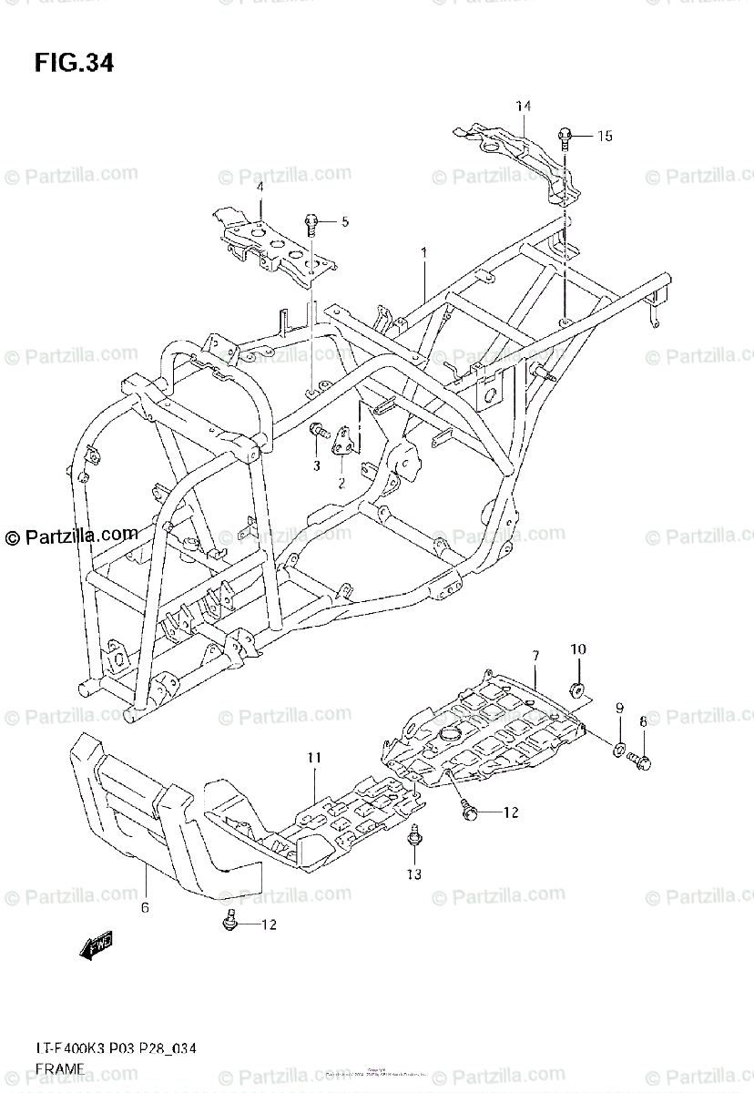 Suzuki Atv 2003 Oem Parts Diagram For Frame