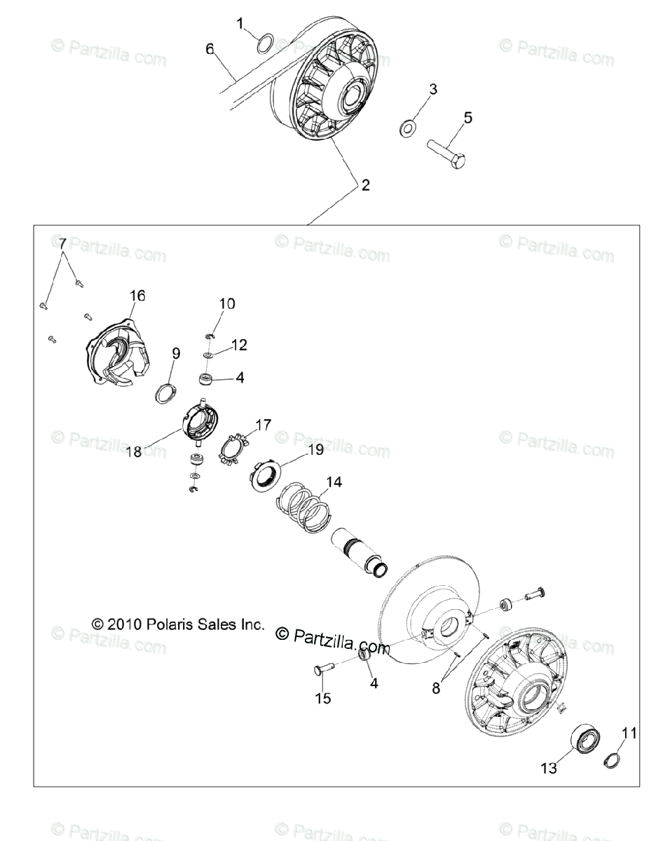 Polaris Side By Side 2013 Oem Parts Diagram For Drive