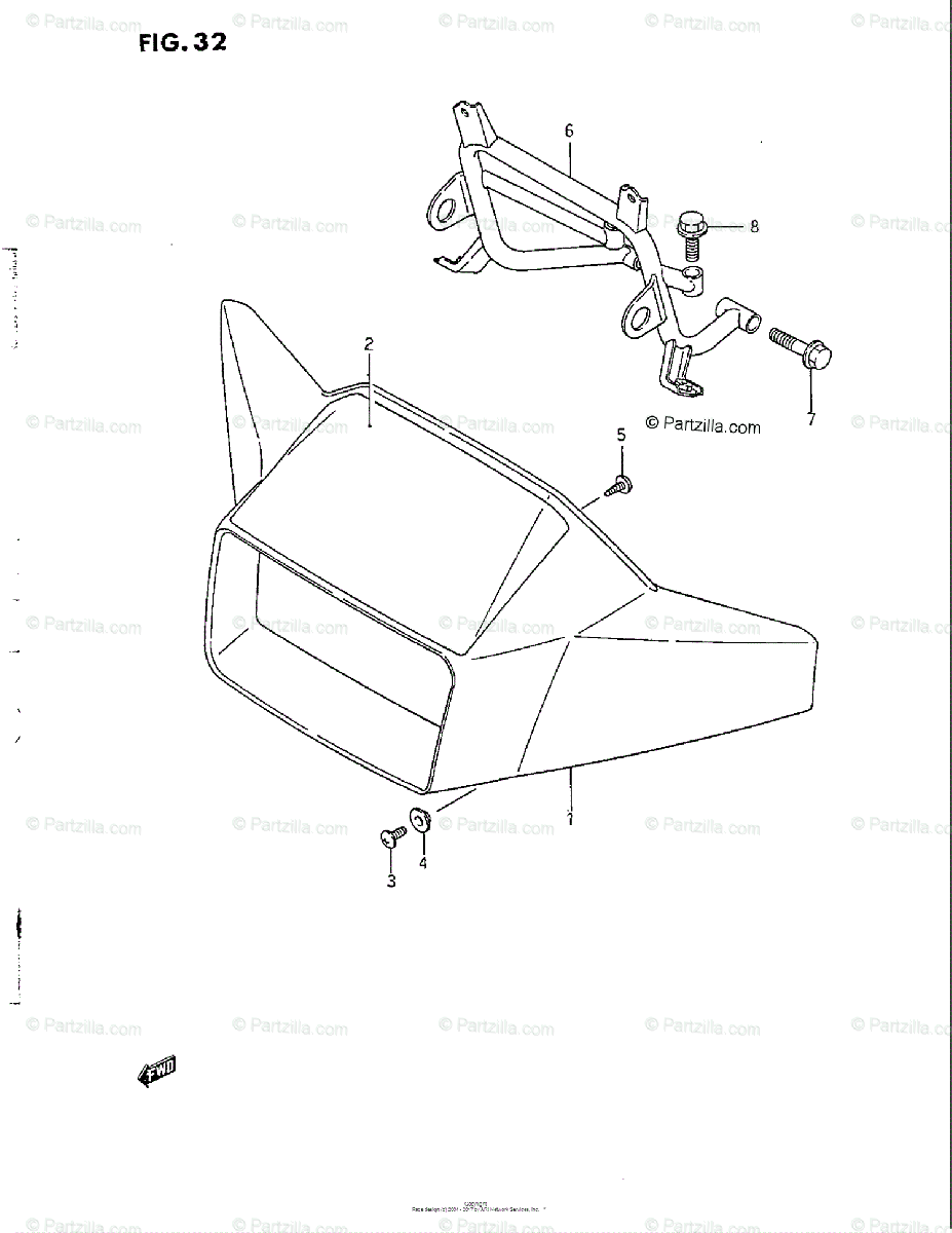 Suzuki Atv 1986 Oem Parts Diagram For Headlamp Housing