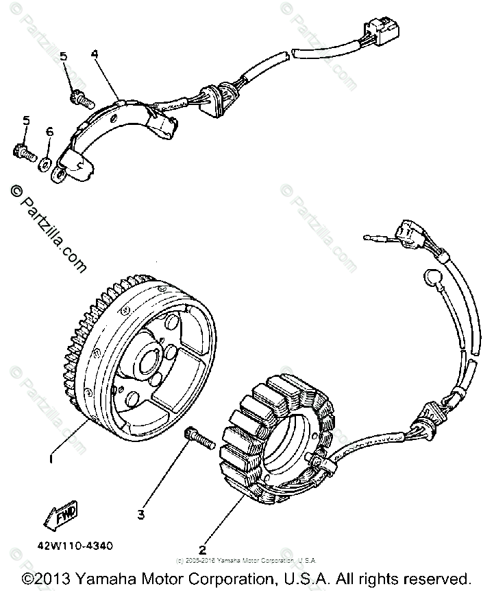Yamaha Motorcycle 1985 Oem Parts Diagram For Generator