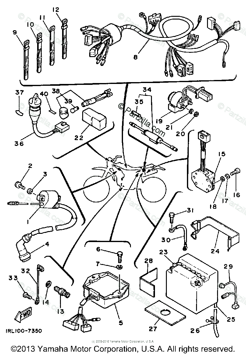 Yamaha Motorcycle 1987 OEM Parts Diagram for Electrical - 1 | Partzilla.com