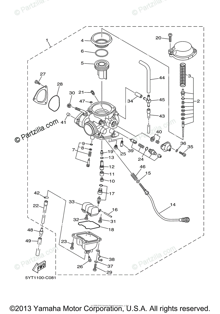 Yamaha Atv 2007 Oem Parts Diagram For Carburetor