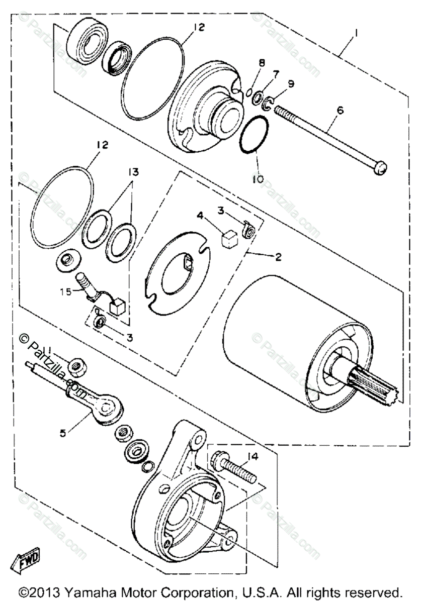 Yamaha ATV 1987 OEM Parts Diagram for STARTING MOTOR | Partzilla.com