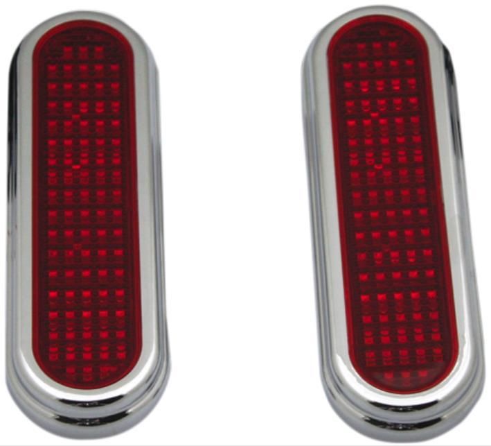 25YJ-CUSTOM-GEN-FLATZ-RED-C Flatz Lights - Chrome - Clear LEDs with Red Lenses
