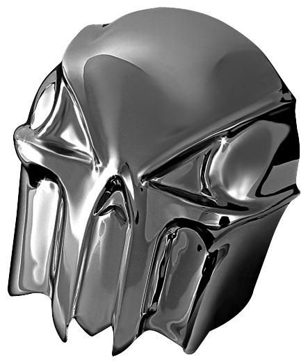 27NG-KURYAKYN-7741 Skull Horn Cover - Painted Black Chrome