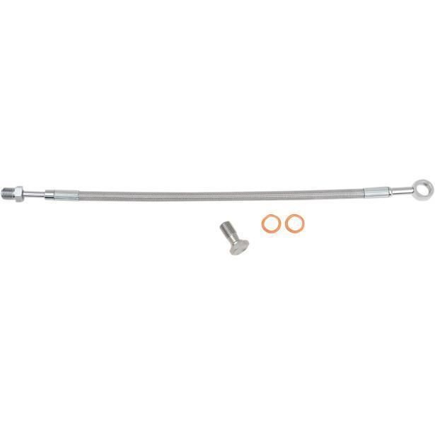 86O1-GOODRID-HD82133-1CCH-6 Stainless Steel Braided Hydraulic Clutch Line Kit - 6in. Over Stock - Clear Coated