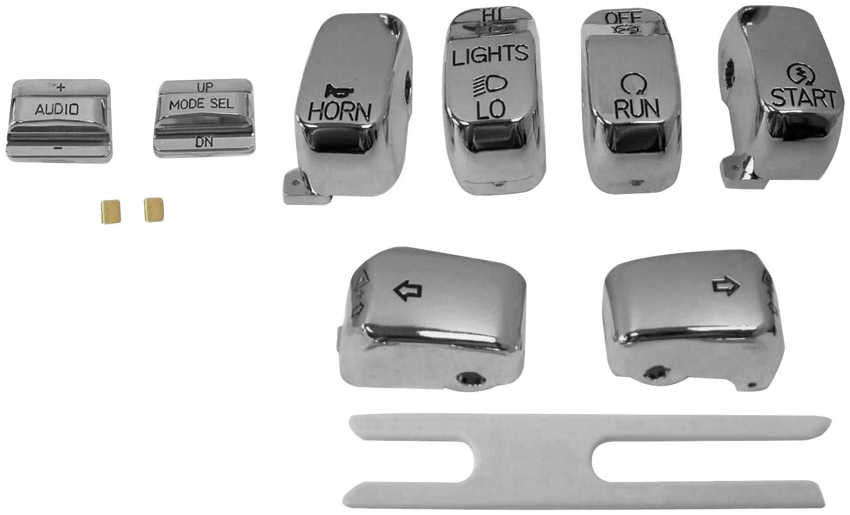 4H07-BIKER-S-CHO-370853 Handlebar Switch Caps - Chrome