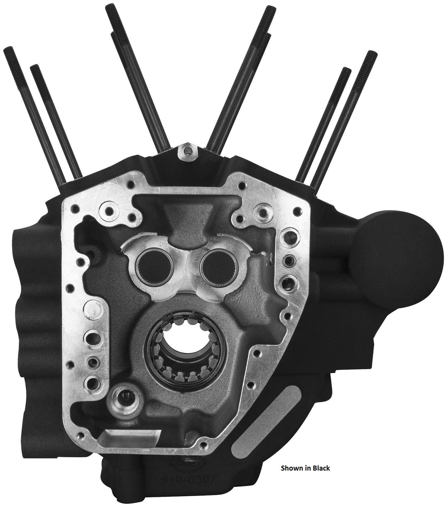4H56-S-S-CYCLE-310-0371 Super Stock T2 Crankcase - 4 3/8in. Bore/S&S Bolt Pattern - Wrinkle Black