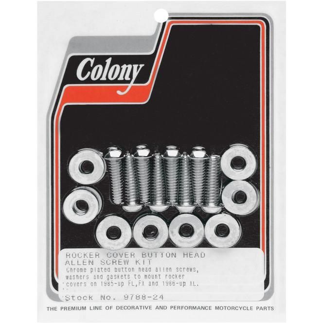 2DD7-COLONY-9788-24 Rocker Covers Chrome Button-Head Bolt Kit