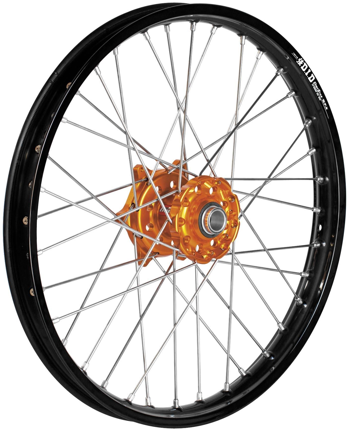 4C35-QTM-BREMBO-56-4061OB Complete Rear Wheel - Orange Talon Hub/Black DID Dirtstar Rim - 2.15x18