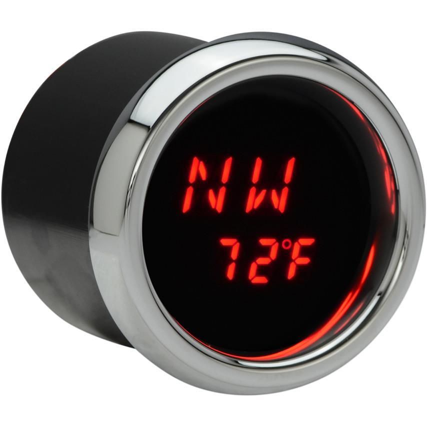 2AU6-DAKOTA-DIG-MCL-GPS17-R 2-3/16in. Stand-Alone LED Bezel GPS Compass - Chrome Bezel with Red