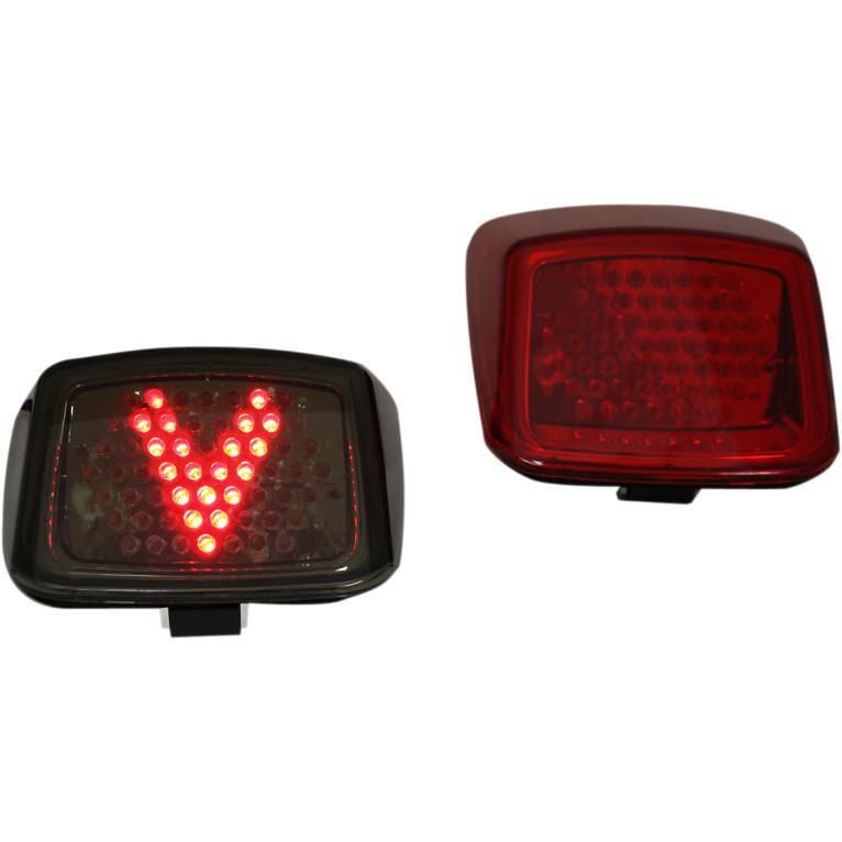 23U7-CUSTOM-D-V-ROD-V-I-RED LED Taillight with Integrated Turn Signals - V Taillight - Red
