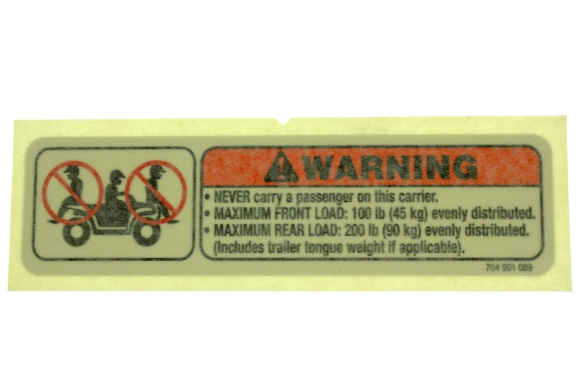 704900433 Caution Label, Front Load