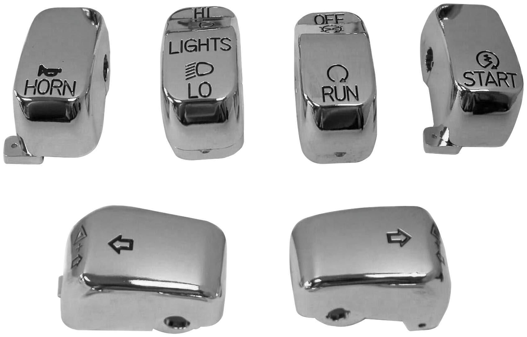 4H04-BIKER-S-CHO-370850 Handlebar Switch Caps - Chrome