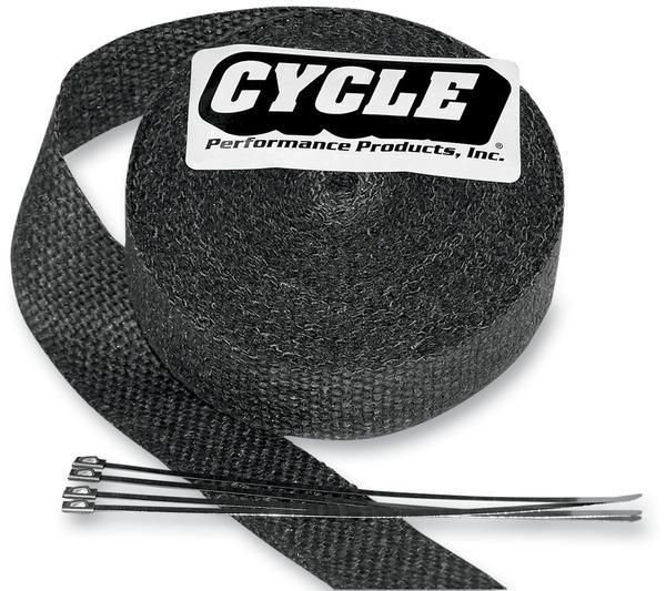 21NF-CYCLE-PERFO-CPP-9042 Exhaust Pipe Wrap with Tie Wraps - 2in. x 25ft. - Black