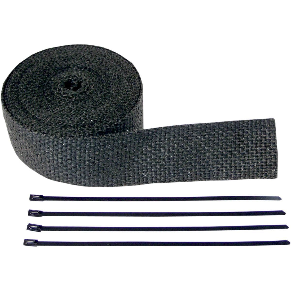 21RT-CYCLE-PERFO-CPP-9042B Exhaust Pipe Wrap with Tie Wrap - 2in. x 25ft. - Black