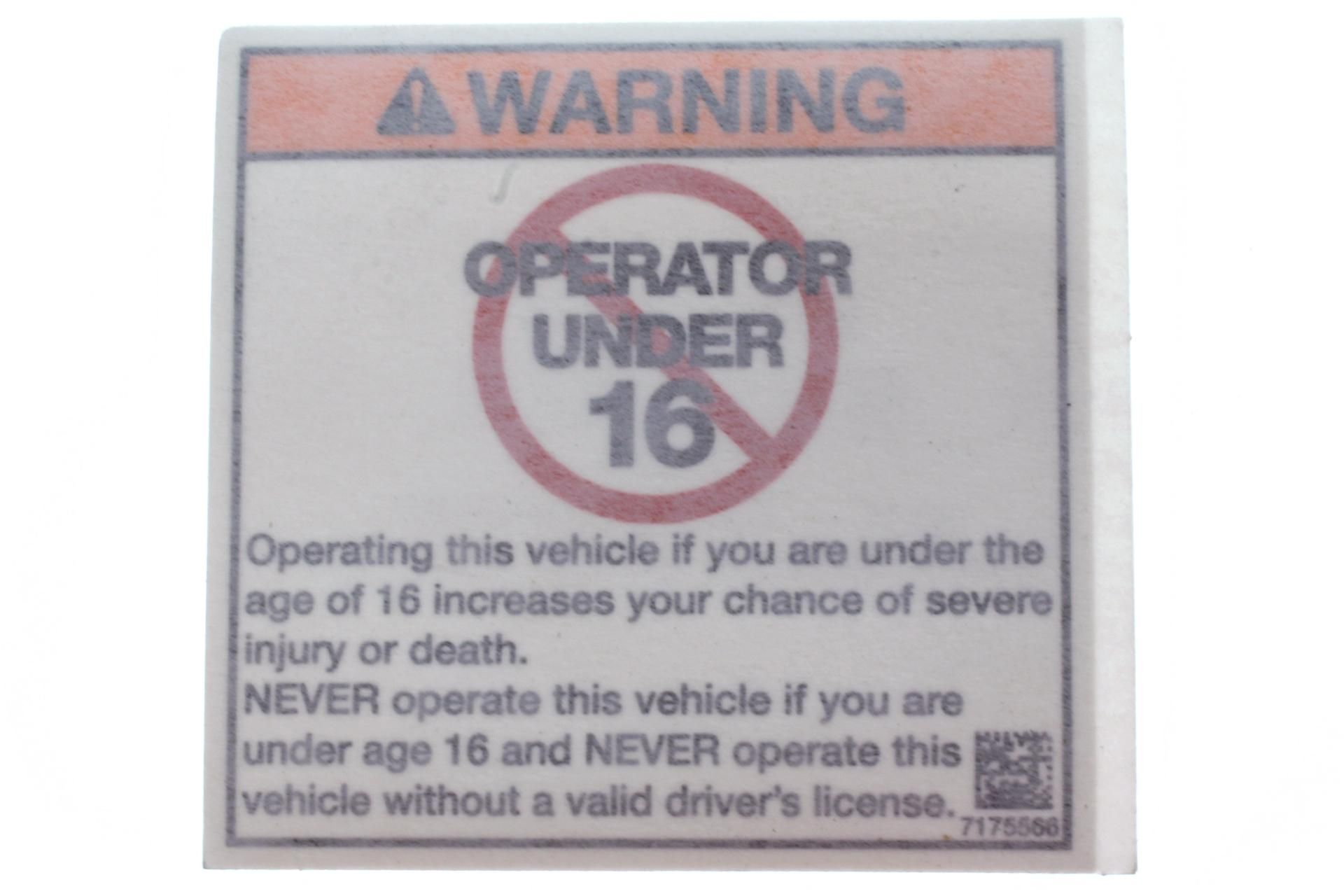 7172559 Decal, Age Warning