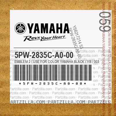 5PW-2835C-A0-00 EMBLEM 2 | Use for Color YAMAHA BLACK ( YB / 0033 )