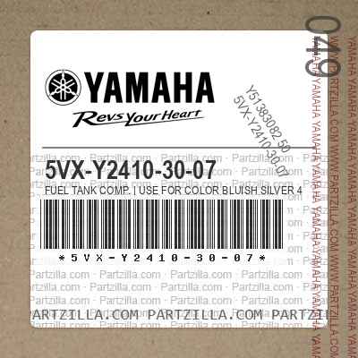 5VX-Y2410-30-07 FUEL TANK COMP. | Use for Color BLUISH SILVER 4 ( BS4 / 0820 )