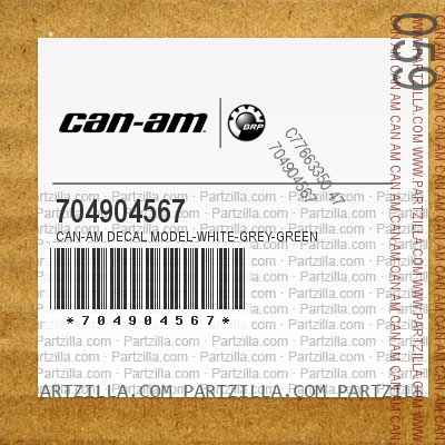704904567 CAN-AM Decal Model-White-Grey-Green