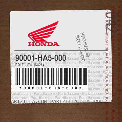90001-HA5-000 HEX BOLT
