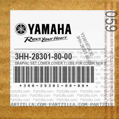 3HH-28301-80-00 GRAPHIC SET, LOWER COVER 1 | Use for Color NEW YAMAHA BLACK ( NYB / 006G )