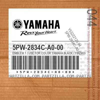 5PW-2834C-A0-00 EMBLEM 1 | Use for Color YAMAHA BLACK ( YB / 0033 )