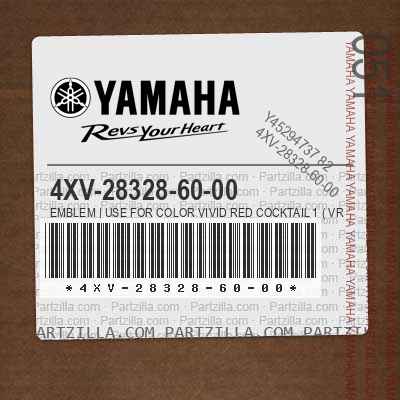 4XV-28328-60-00 EMBLEM | Use for Color VIVID RED COCKTAIL 1 ( VRC1 / 0121 )