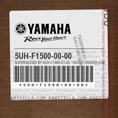5UH-F1500-G1-00 Front Fender Assy, Yamaha