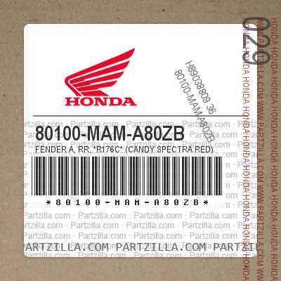 80100-MAM-A80ZB FENDER A, RR. *R176C* (CANDY SPECTRA RED)